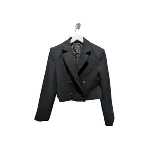 ZARA Black Double Breasted Cropped Blazer Jacket Womens Size S Classic Staple